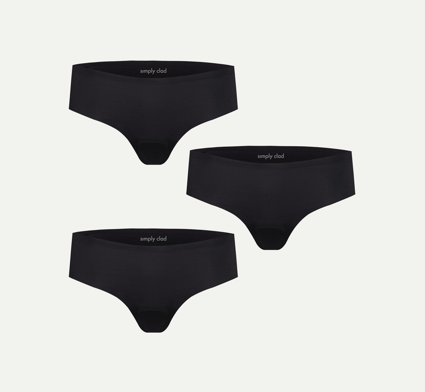 3-pack black camel toe proof thong underwear — seamless, invisible fit with no panty lines, anti-camel toe protection, and free shipping included.